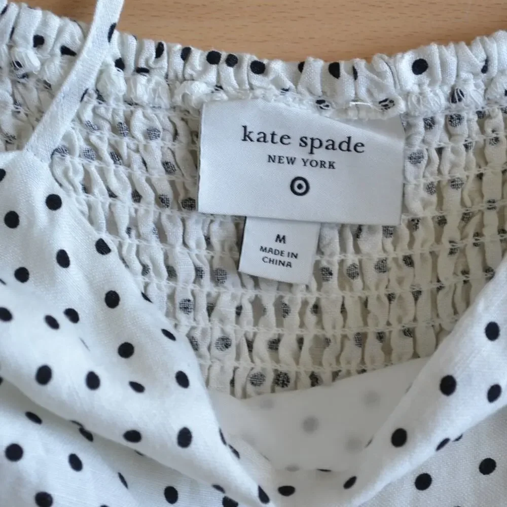 Kate Spade x Target Polka Dot Blouse Top Shirt Size Medium Black White